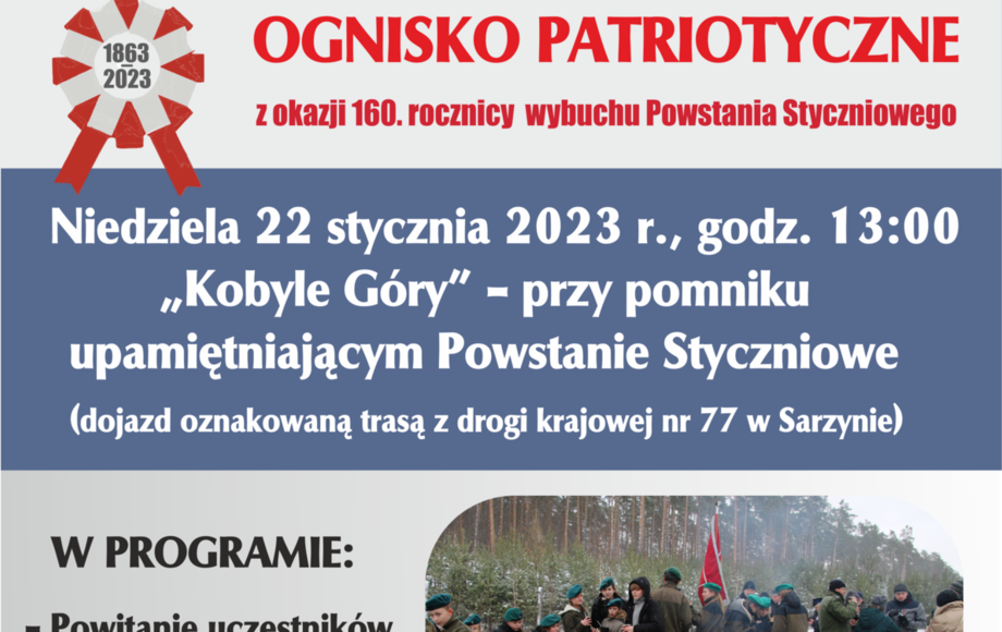 Ognisko Patriotyczne Z Okazji 160 Rocznicy Wybuchu Powstania