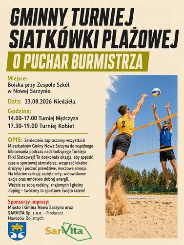 Gminny Turniej Siatk&oacute;wki Plażowej o Puchar Burmistrza