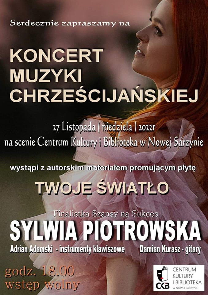 Plakat informującu o godzinie, dacie i programie wydarzenia