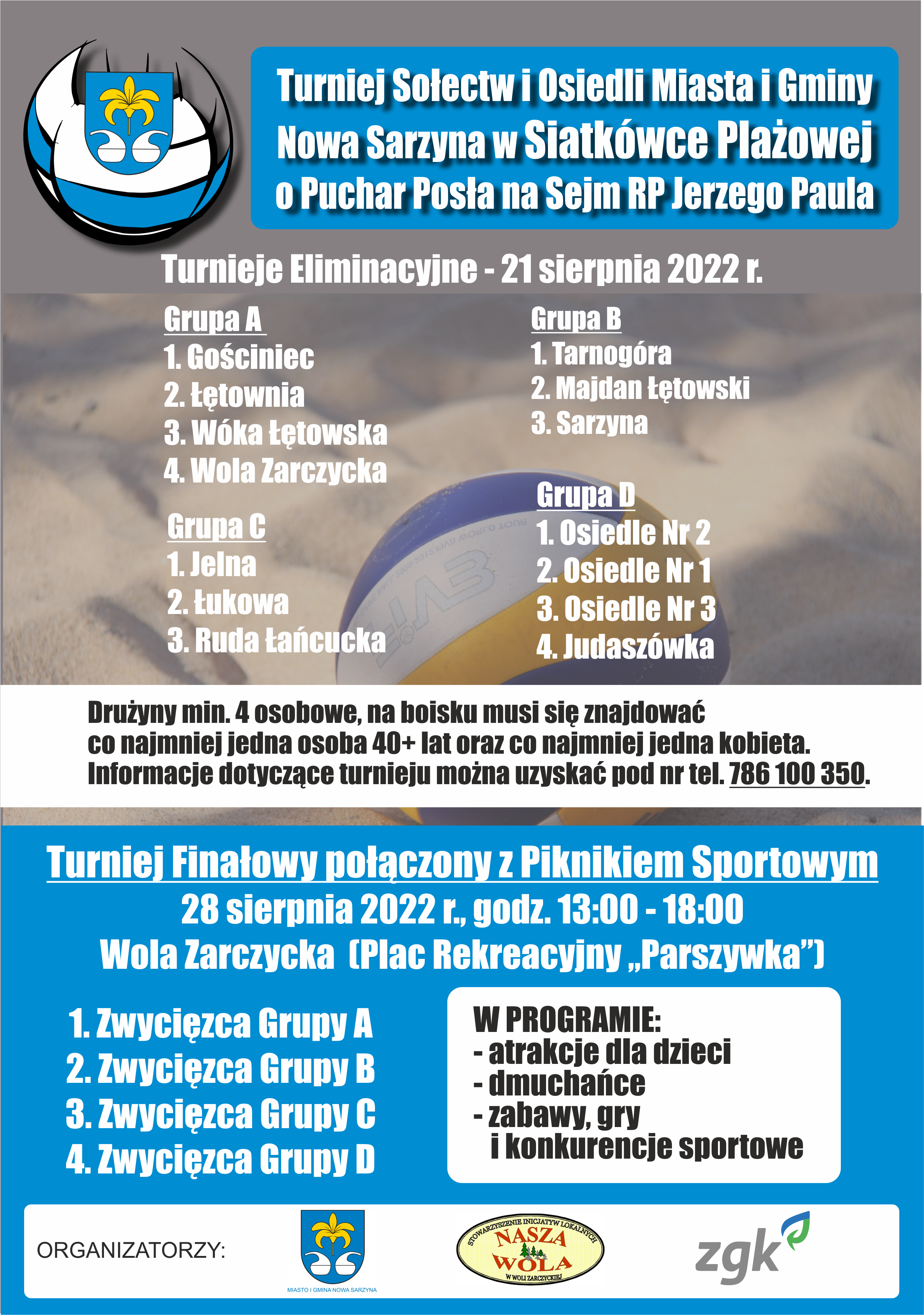 Plakat informujący o dacie, godzinie i miejscu wydarzenia