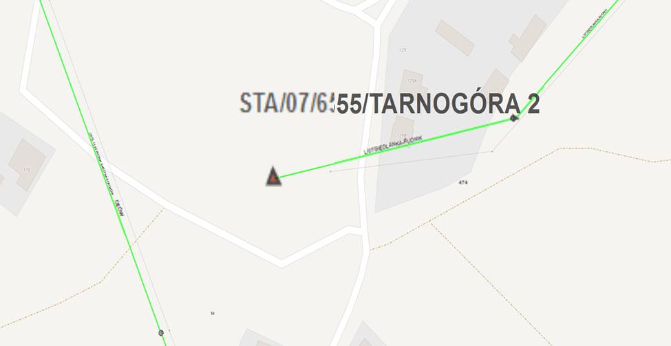 mapa z&nbsp;zaznaczonym obszarem objętym wyłączeniami energii elektrycznej