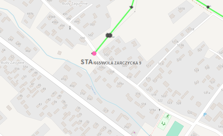 grafika przedstawia mapkę z&nbsp;zaznaczonym obszarem objętym wyłączeniem prądu elektrycznego