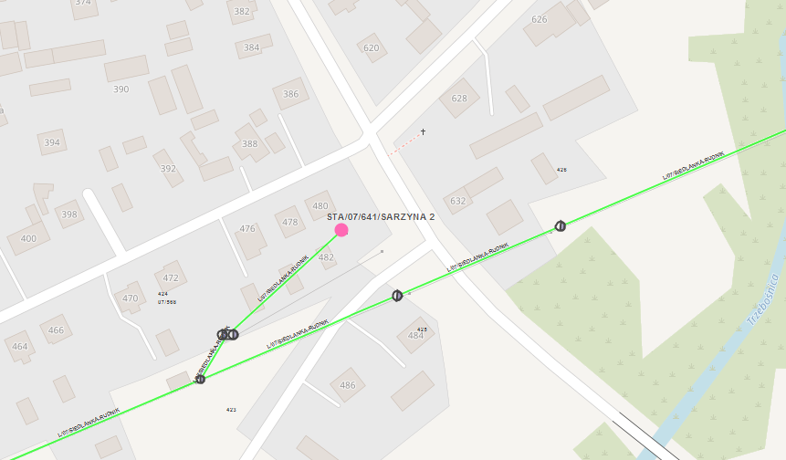 mapa z&nbsp;zaznaczonym obszarem objętym wyłączeniem energii elektrycznej