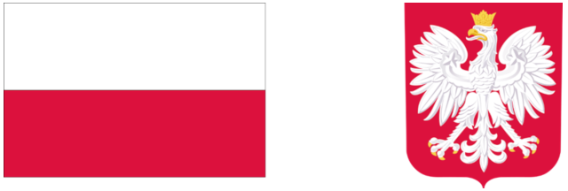 grafika przedstawia godło i&nbsp;flagę polski