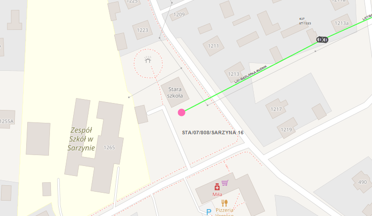 mapka z&nbsp;zaznaczonym obszarem objętym wyłączeniem energii elektrycznej