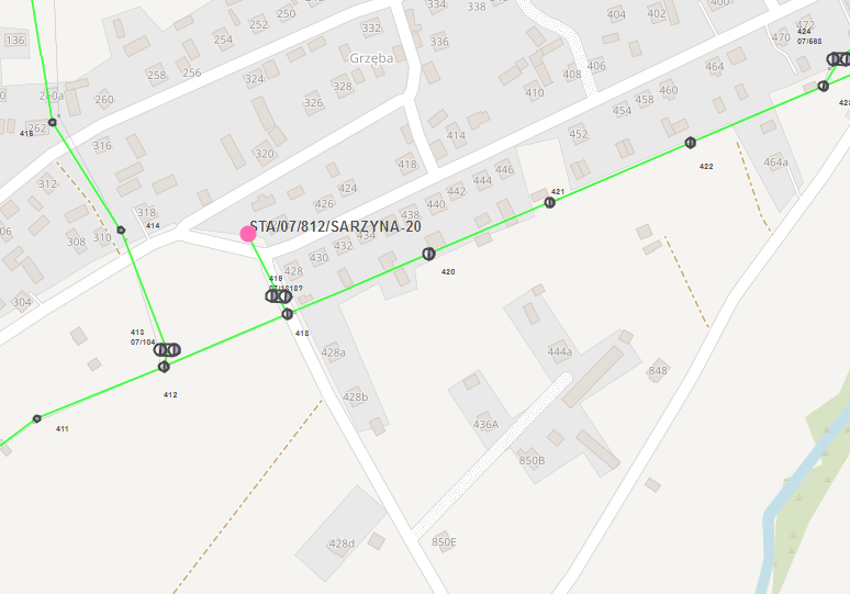 mapa z&nbsp;zaznaczonym obszarem objętym wyłączeniem prądu