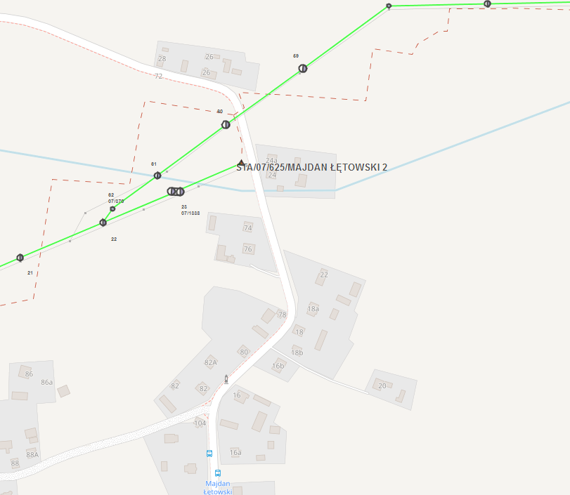 mapka z&nbsp;zaznaczonym obszarem objętym wyłączeniami energii elektrycznej
