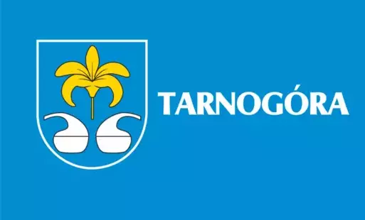 logo miasta i gminy nowa sarzyna z nazwą sołectwa Tarnogóra na niebieskim tle