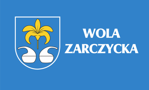 grafika przedstawia herb miasta i gminy nowa sarzyna oraz biały napis Wola Zarczycka