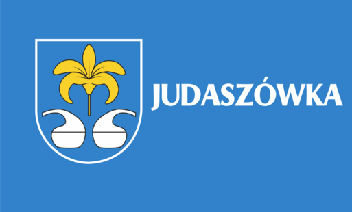grafika przedstawia herb miasta i gminy nowa sarzyna oraz biały napis Judaszówka