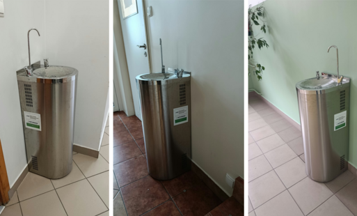 zdjęcia przewsdtawiają zainstalowane poidełka
