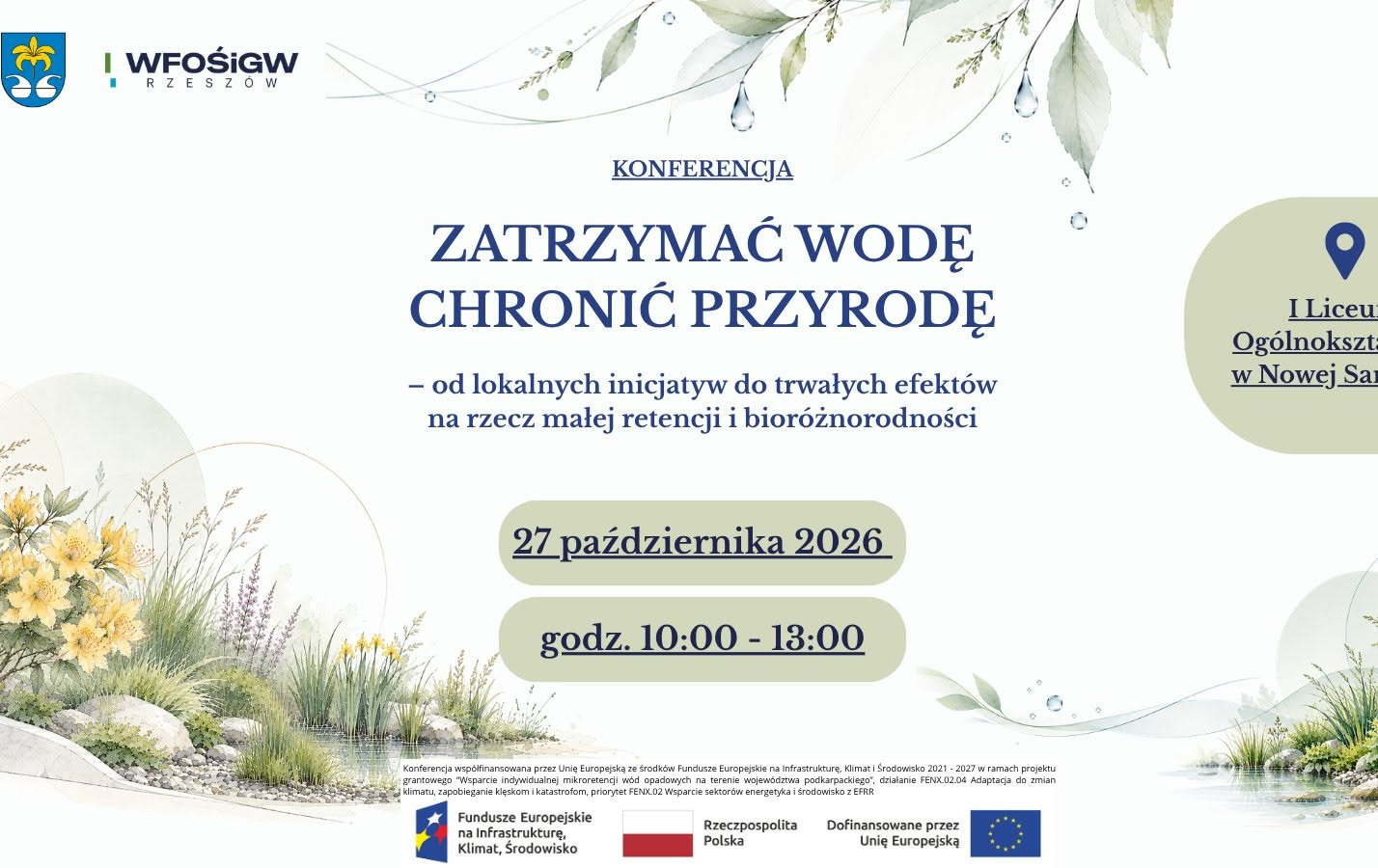 Zapraszamy na konferencję i otwarcie ogrodu deszczowego